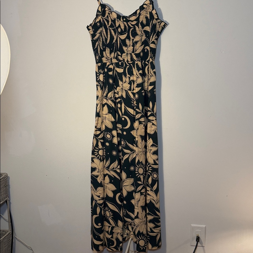 T.J.Maxx Black and Cream Floral Dress